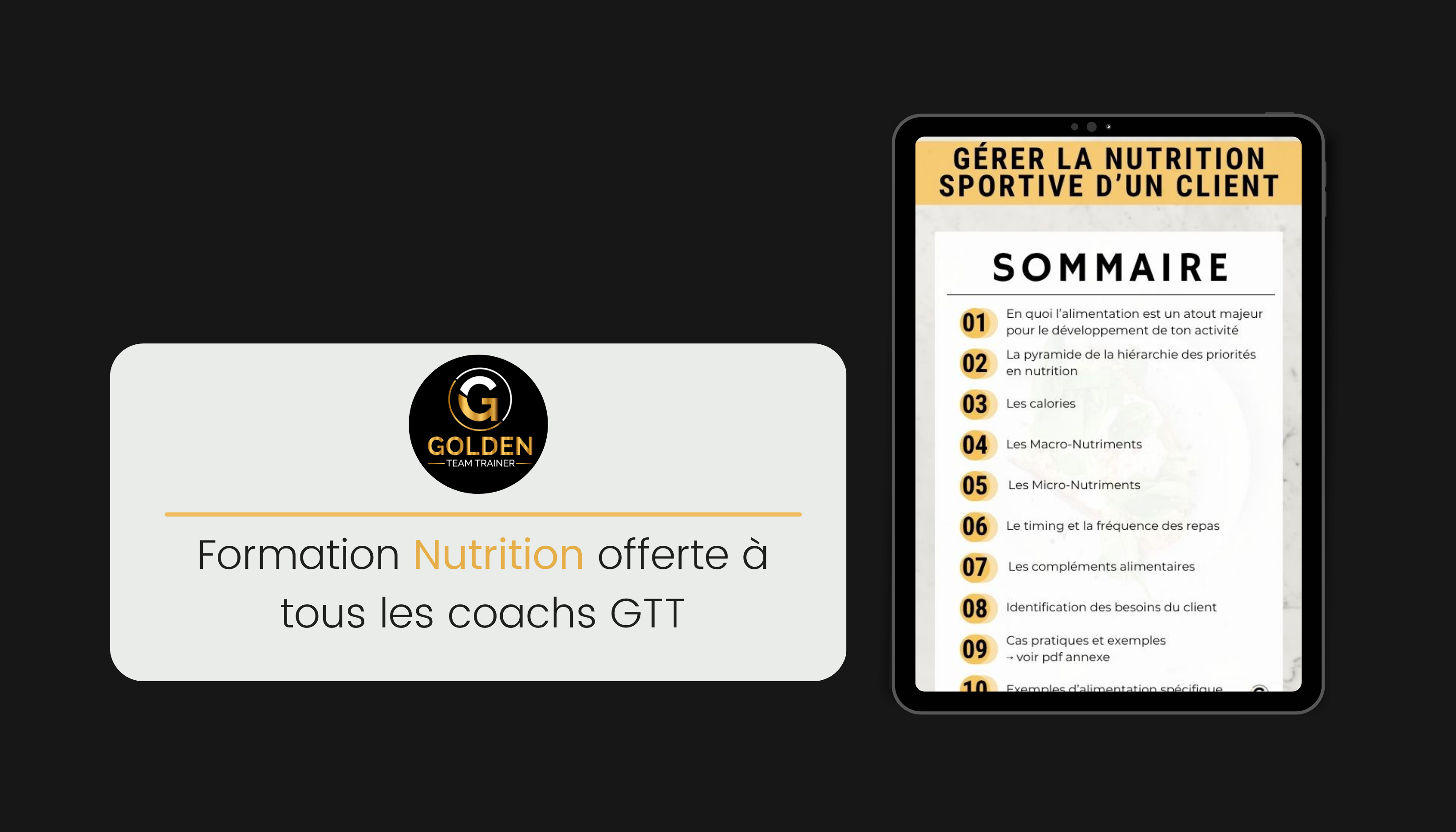 Formation Nutrition offerte